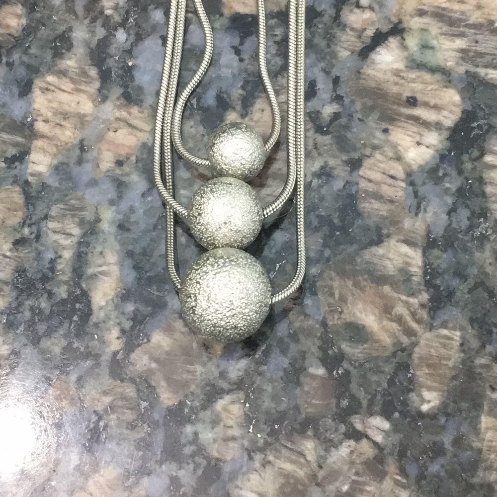 Layered, three bead necklace